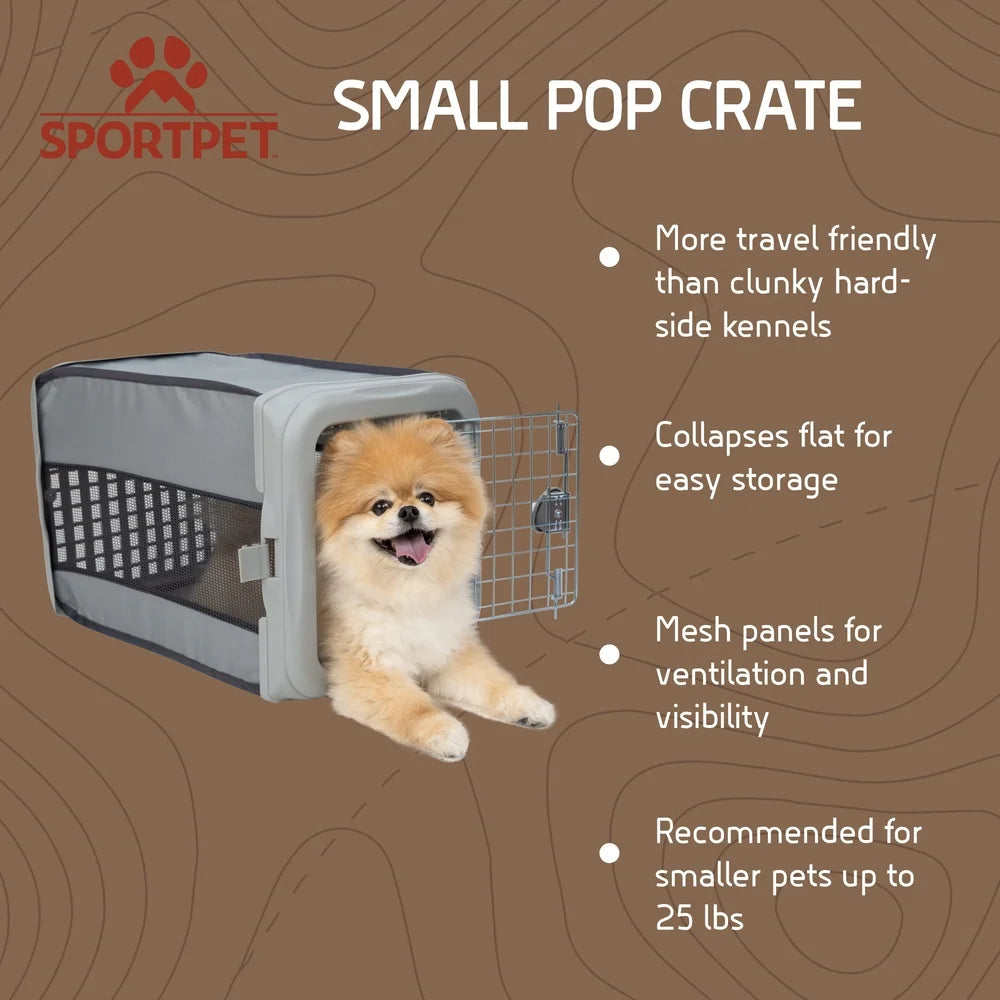 Collapsible Pop Up Dog Kennel Portable Travel Crate for Small Pets Durable Polyester with Ventilation Lockable Design Easy Storage