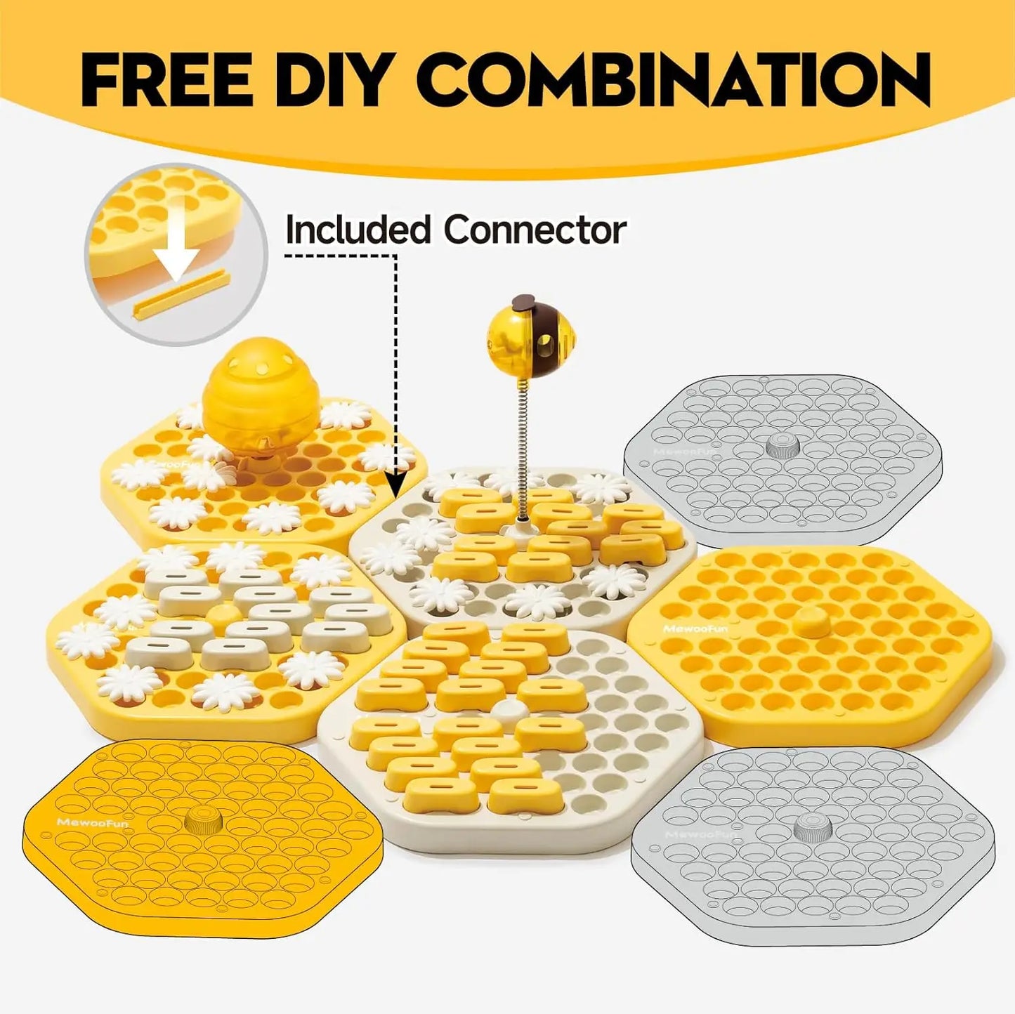 MewooFun Dog Puzzle Toys Slow Feeder Interactive Game Level 3 Chew Toys for Dogs and Cats