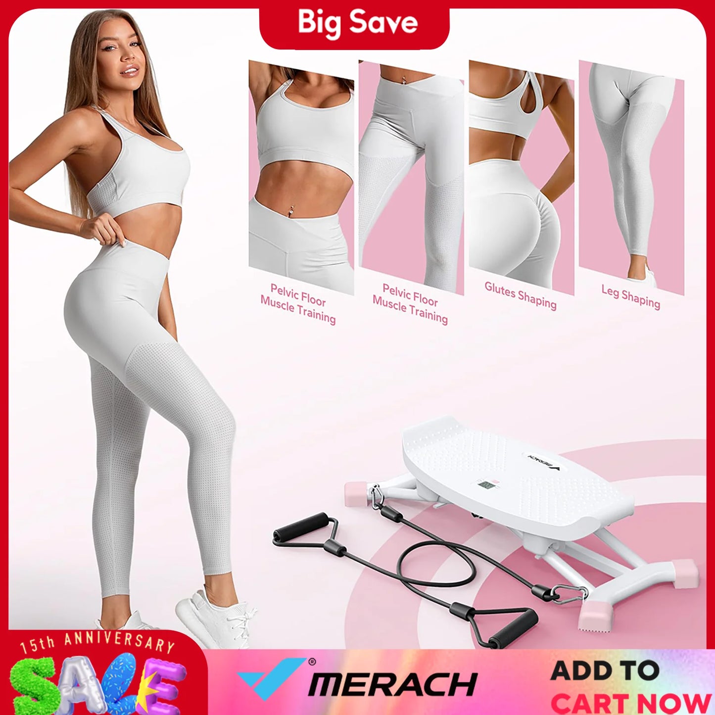 Merach Ski Machine Simulated Ski Training Machine Leg Exercise Fun Cardio Fitness Equipment Full Body Aerobic Trainer