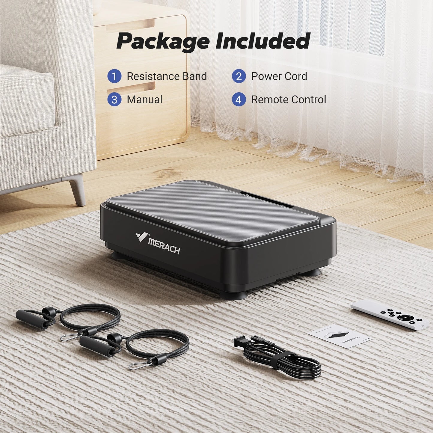 Merach Vibration Plate Exercise Machine for Lymphatic Drainage Pain Relief Sleep Aid Fat Burning and Weight Loss