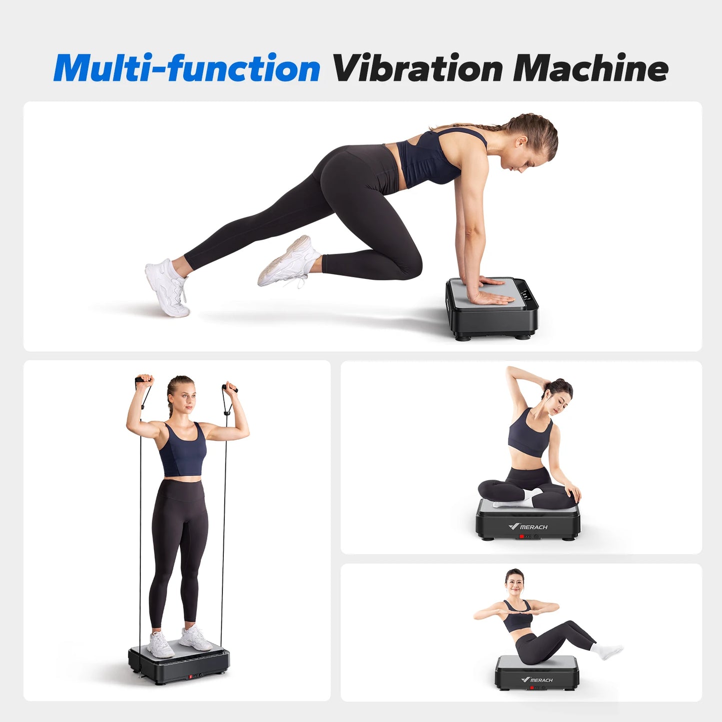 Merach Vibration Plate Exercise Machine for Lymphatic Drainage Pain Relief Sleep Aid Fat Burning and Weight Loss
