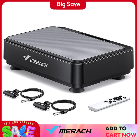 Merach Vibration Plate Exercise Machine for Lymphatic Drainage Pain Relief Sleep Aid Fat Burning and Weight Loss