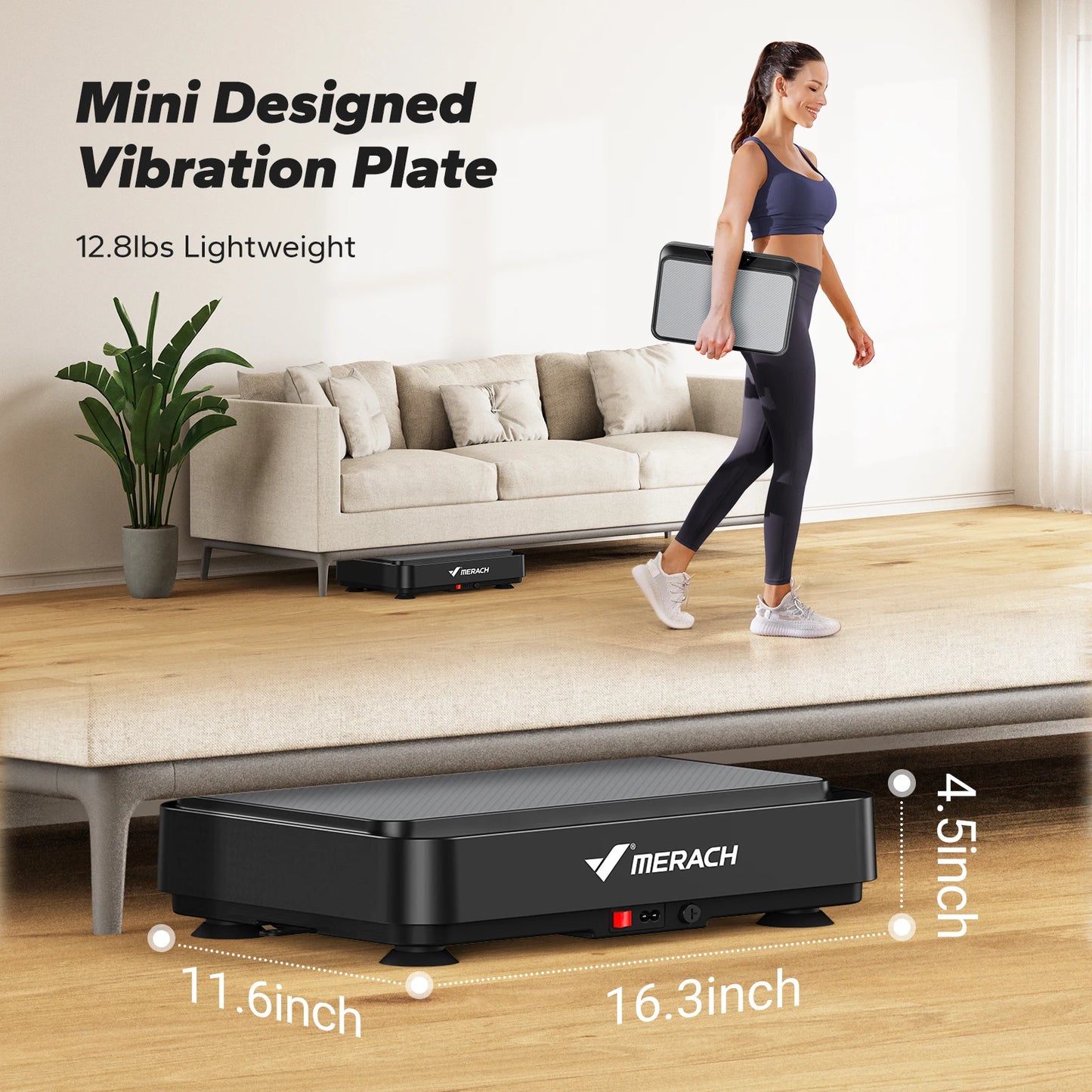 Merach Vibration Plate Exercise Machine for Lymphatic Drainage Pain Relief Sleep Aid Fat Burning and Weight Loss