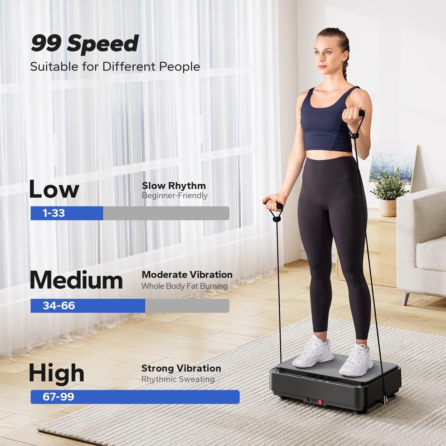 Merach Vibration Plate Exercise Machine for Lymphatic Drainage Pain Relief Sleep Aid Fat Burning and Weight Loss