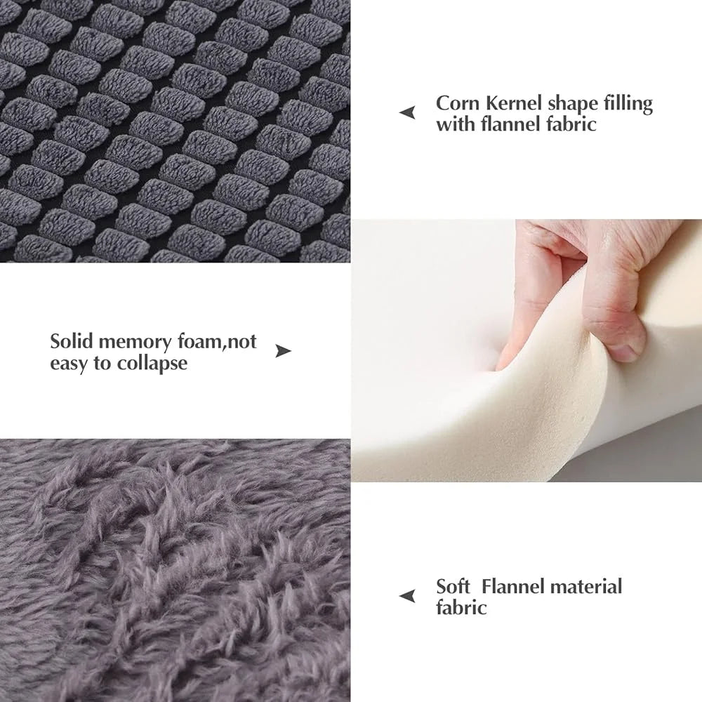 Reversible Dog Bed Mat Memory Foam Soft Washable Pet Cushion Durable Comfortable Sleeping Mattress for Small and Medium Dogs
