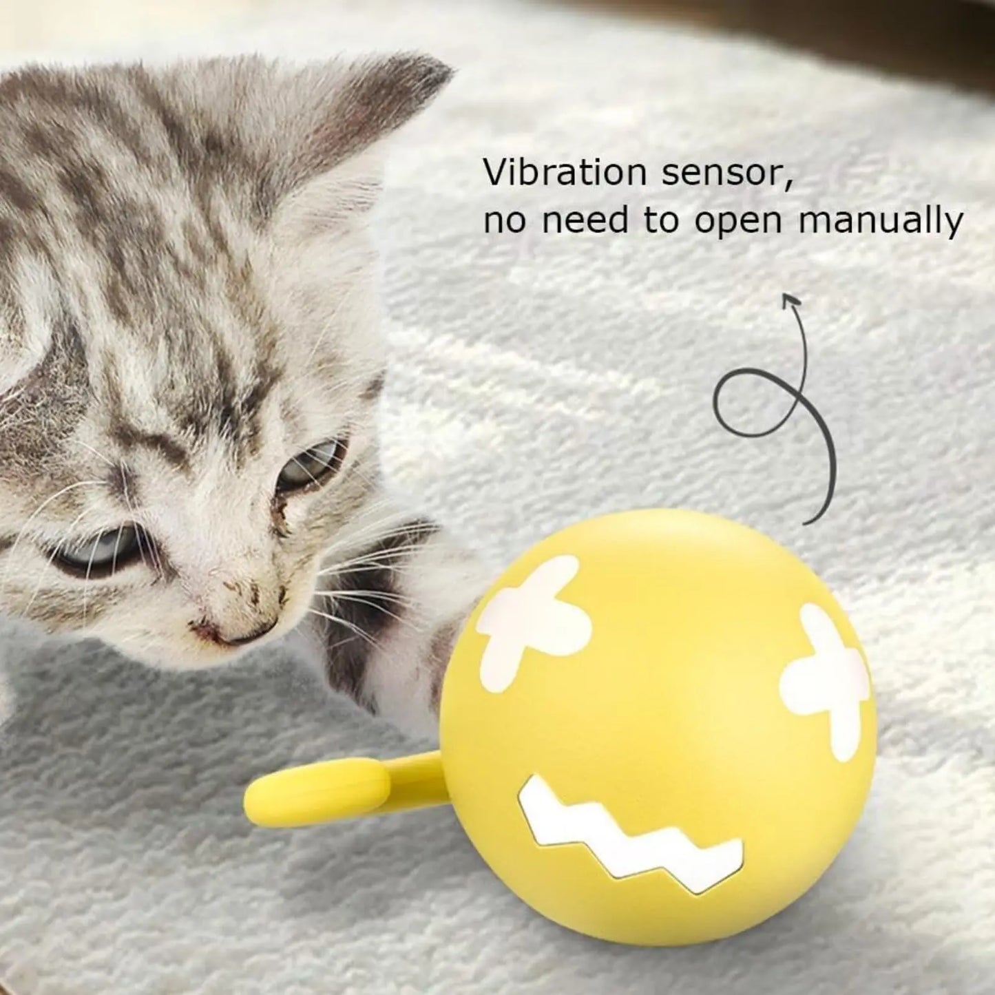 Pet Toy Fish Bone Spinning Ball for Cats Automatic Electric Teasing Toy to Relieve Boredom