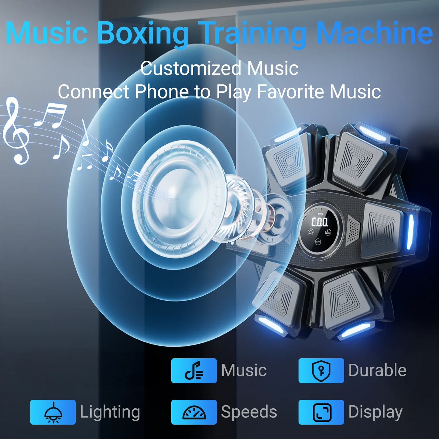Musical Boxing Machine for Adults and Children with Smart Touch Screen Speed and Mode Adjustment