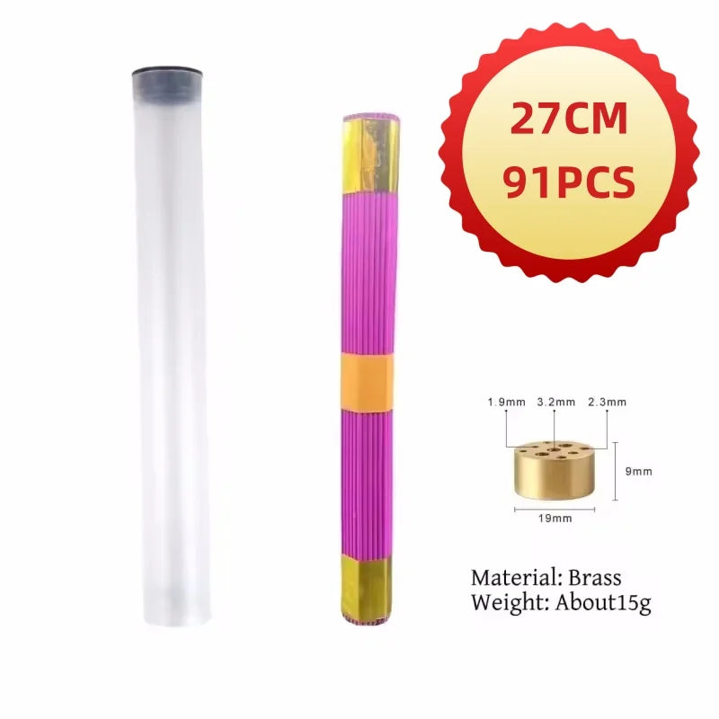 Natural Blessing Ceremony Incense Sticks for Health Love and Wealth with Incense Holder 91pcs Natural Sandalwood