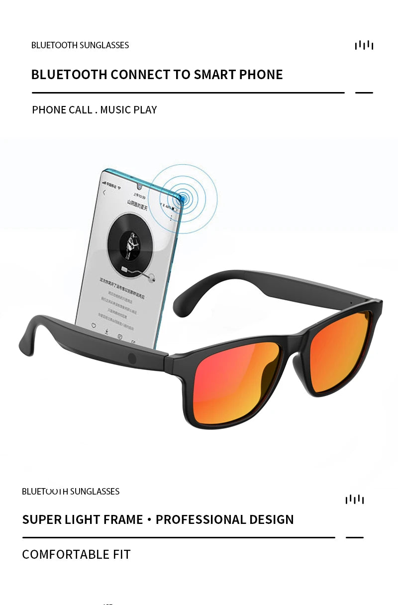 New Smart Glasses Wireless Bluetooth Hands Free Talking Music Headset Fashion Sunglasses Eyeglasses