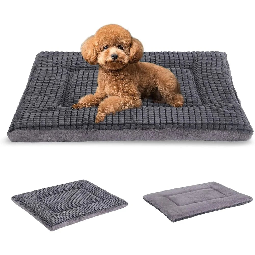 Reversible Dog Bed Mat Memory Foam Soft Washable Pet Cushion Durable Comfortable Sleeping Mattress for Small and Medium Dogs