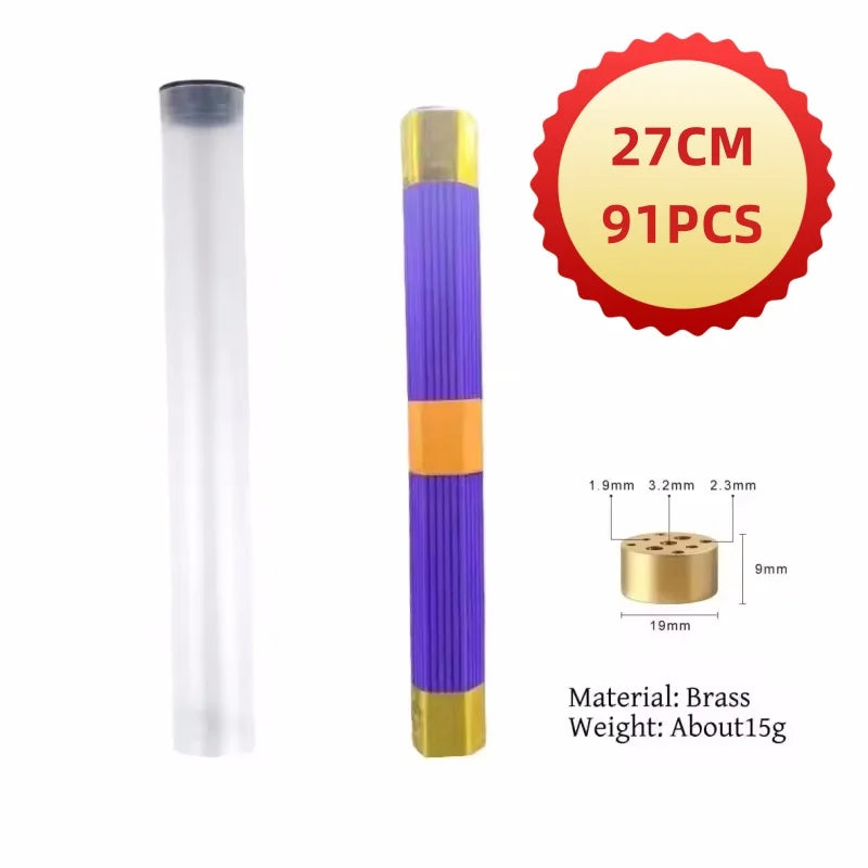 Natural Blessing Ceremony Incense Sticks for Health Love and Wealth with Incense Holder 91pcs Natural Sandalwood