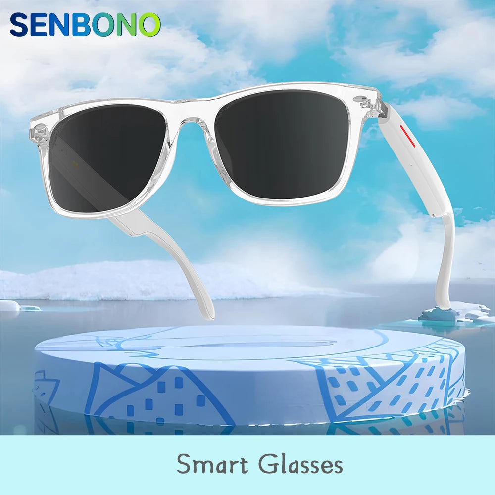 Senbono New Smart Wireless Bluetooth Glasses Music Listening Phone Answering Fashion Anti Blue Light Glasses