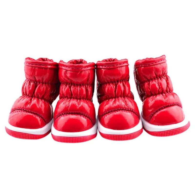 4 Pcs Set Pet Dog Winter Rain Shoes Waterproof Dogs Snow Boots Puppy Slip Shoes for Small Medium Dogs Yorkie Footwear