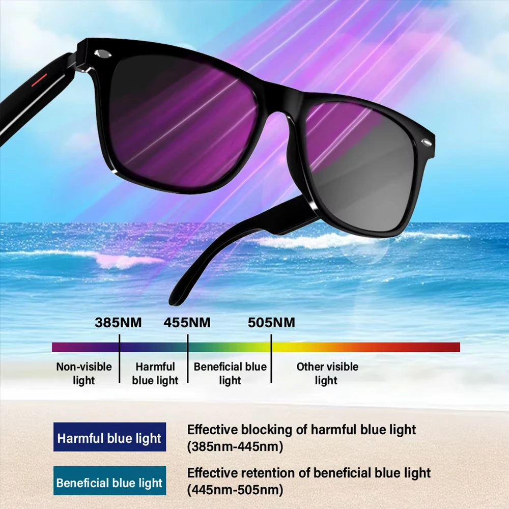 Senbono New Smart Wireless Bluetooth Glasses Music Listening Phone Answering Fashion Anti Blue Light Glasses
