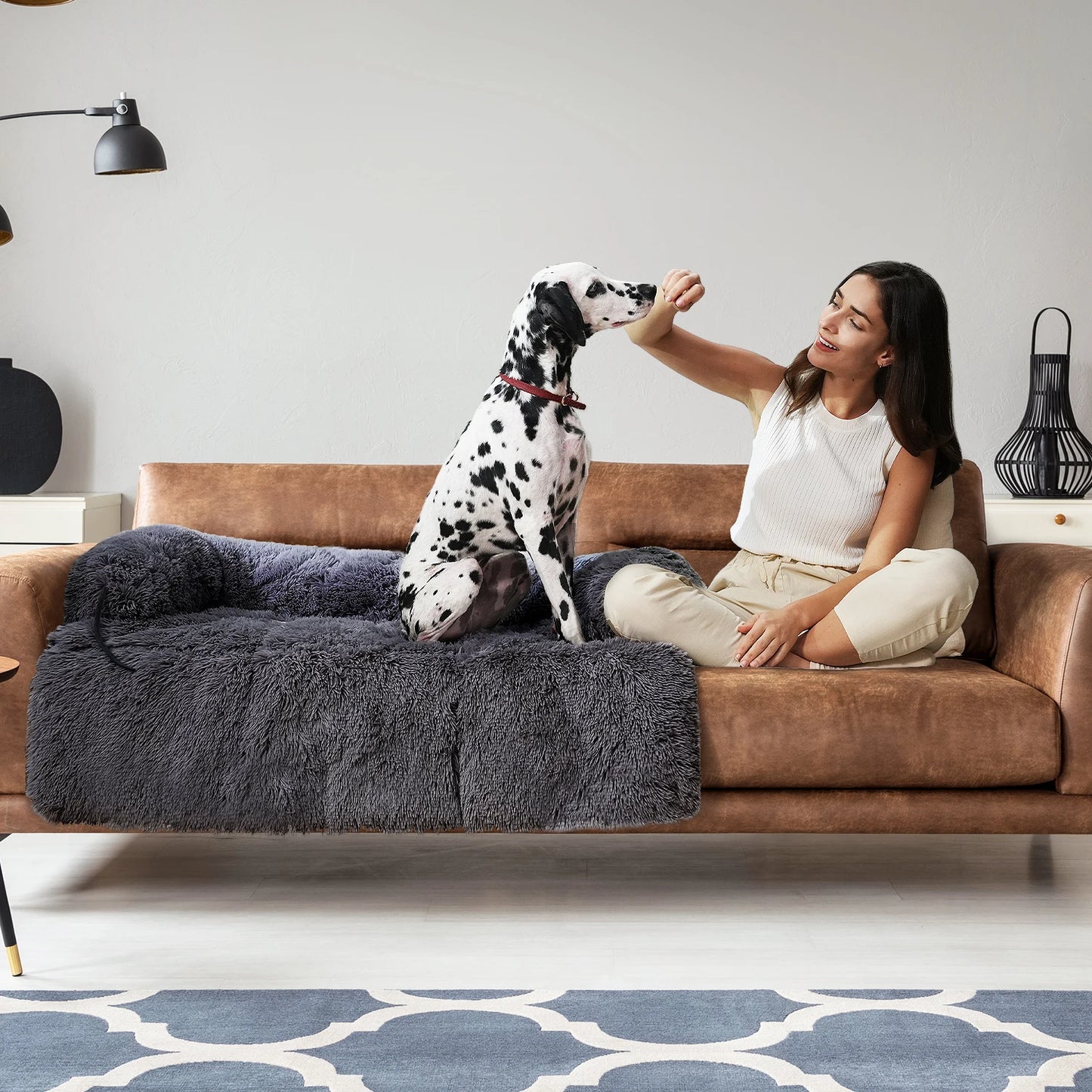 Pet Dog Bed Couch Sofa for Large Dogs Washable Cushion Blanket in Three Colors
