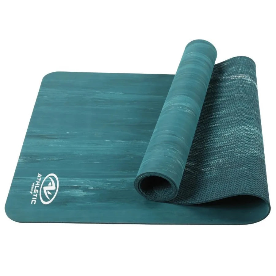 4mm rubber yoga mat with non-slip patterned surface designed to accommodate high intensity workouts