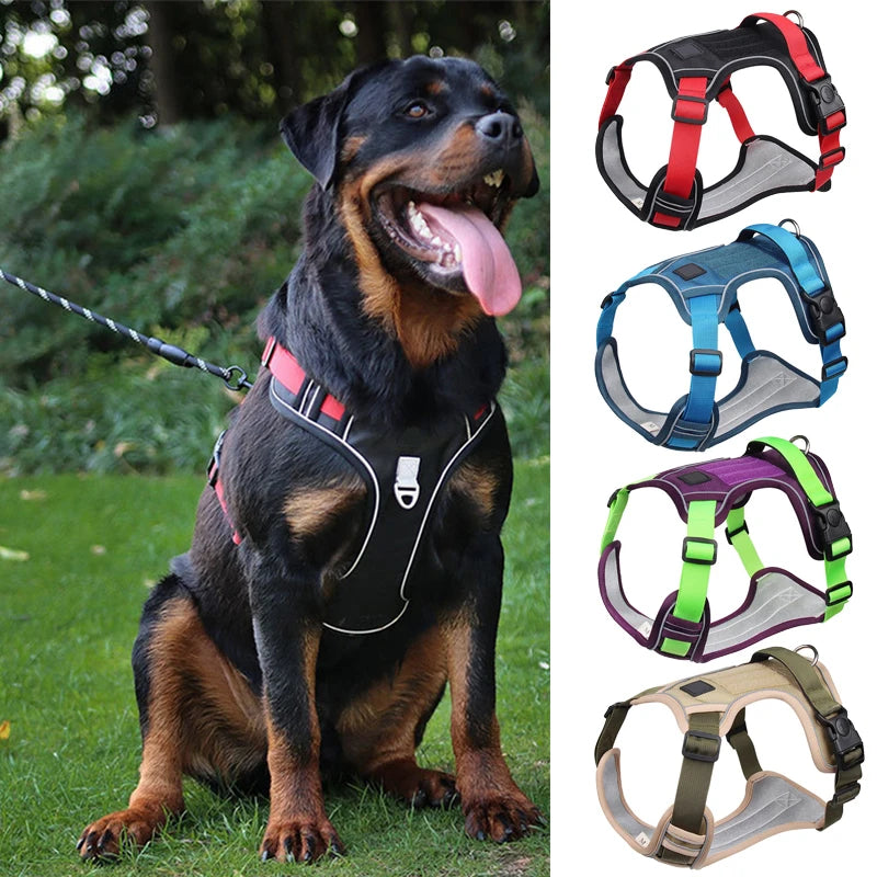 Dog Harness Reflective Medium Large Dogs Tactical Vest Waterproof Oxford Cloth Pet Accessories