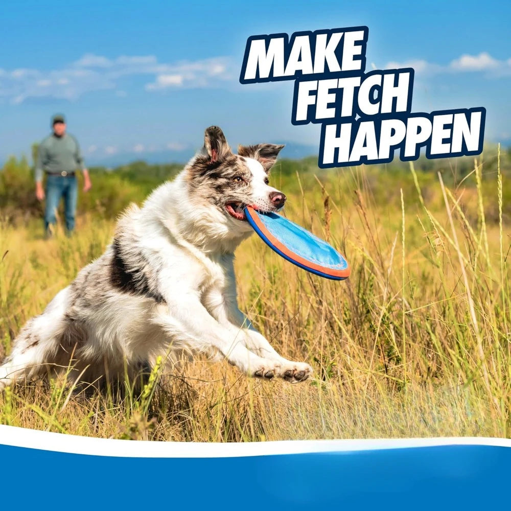 Paraflight Flying Disc Dog Toy - Water Floating Flyer - Durable Nylon Construction with Soft Rubber Edges