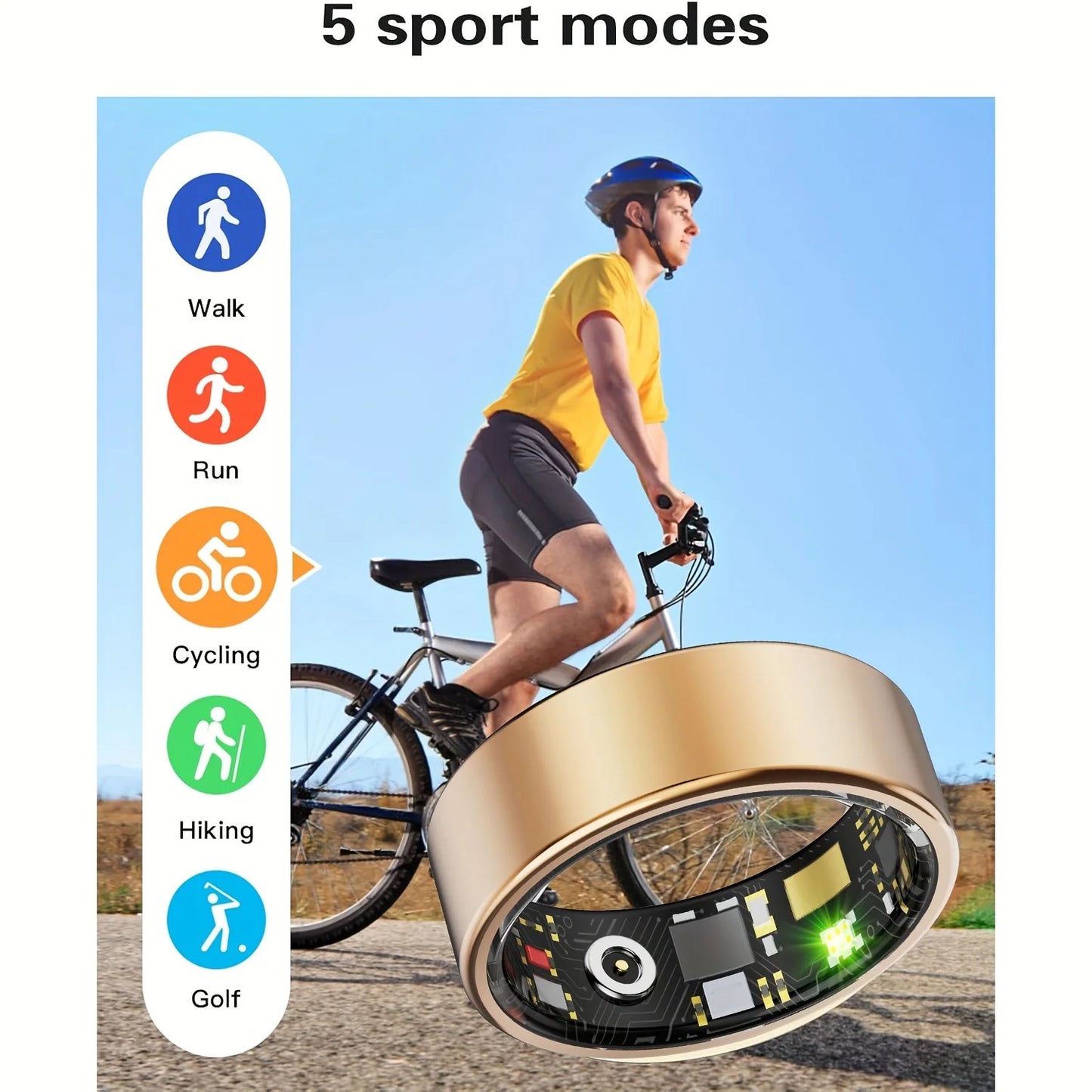 Smart Ring with Sleep Tracking and Motion Monitoring Compatible with iPhone and Android Perfect Gift for Men and Women