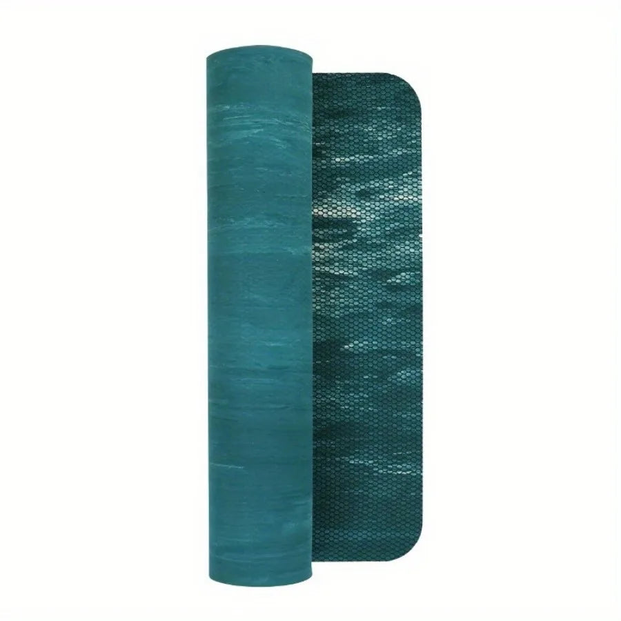 4mm rubber yoga mat with non-slip patterned surface designed to accommodate high intensity workouts