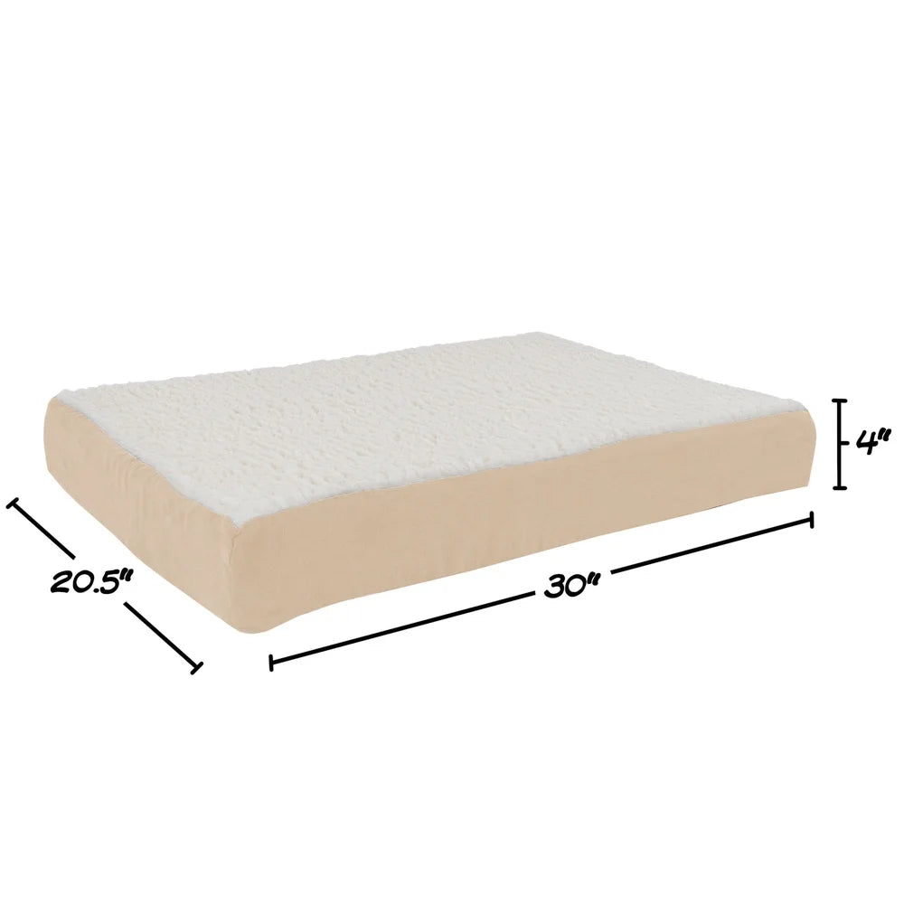 Orthopedic Dog Bed with Memory Foam and Sherpa Cover for Medium Dogs Up to 45 Pounds Machine Washable Dual Layer Comfort