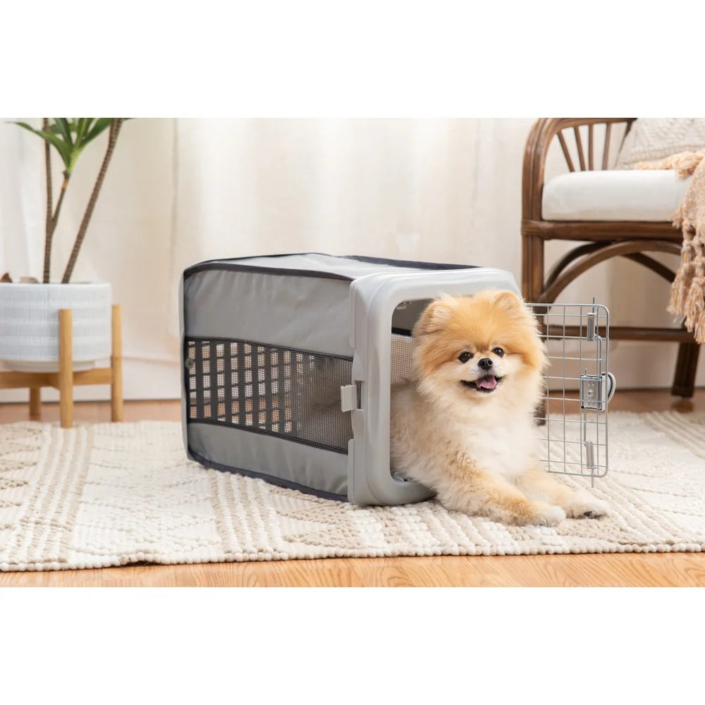 Collapsible Pop Up Dog Kennel Portable Travel Crate for Small Pets Durable Polyester with Ventilation Lockable Design Easy Storage