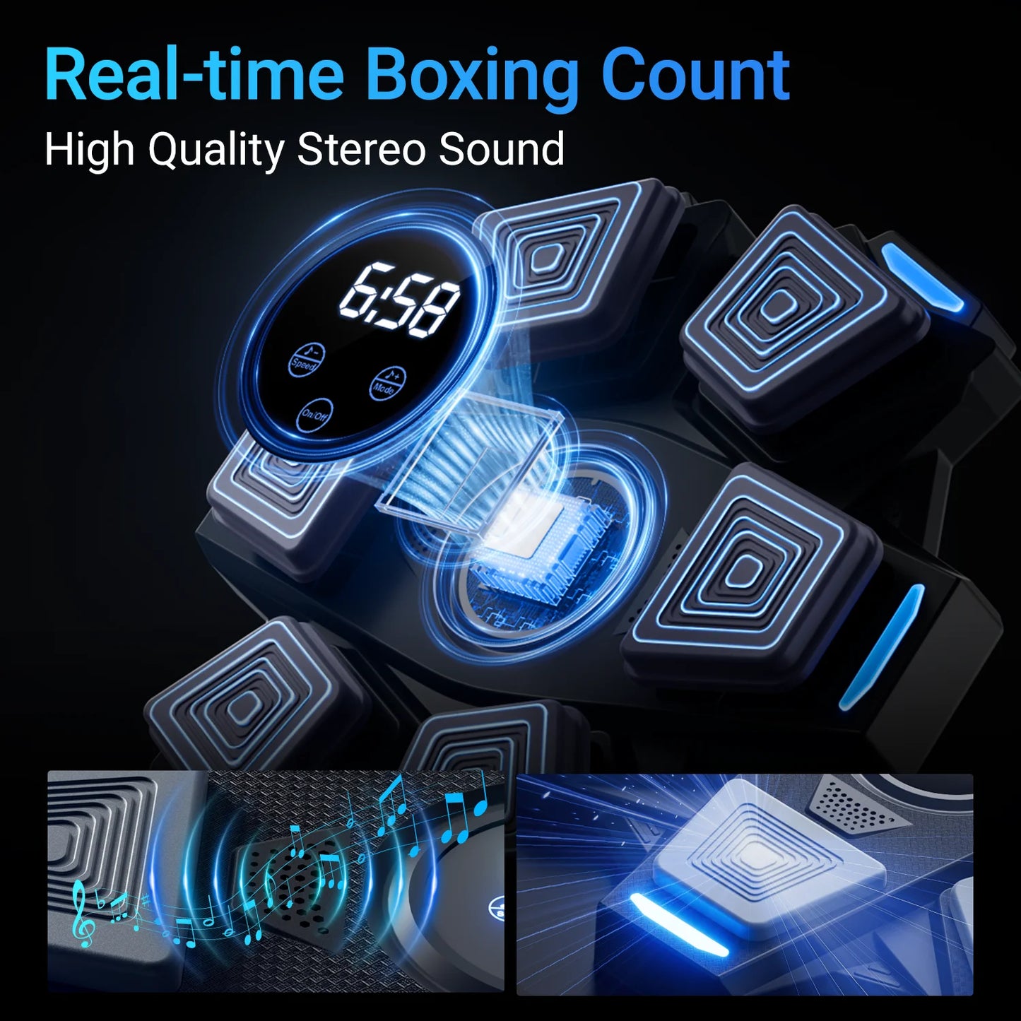 Musical Boxing Machine for Adults and Children with Smart Touch Screen Speed and Mode Adjustment