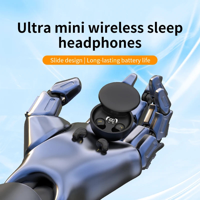 Invisible Earbuds Small Mini Wireless Bluetooth Earpiece Discreet Earphone Sleep Earplugs HD Call Headsets for Music and Work