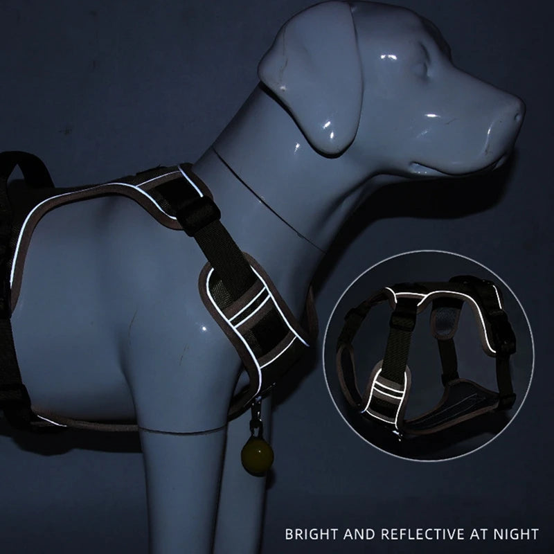 Dog Harness Reflective Medium Large Dogs Tactical Vest Waterproof Oxford Cloth Pet Accessories