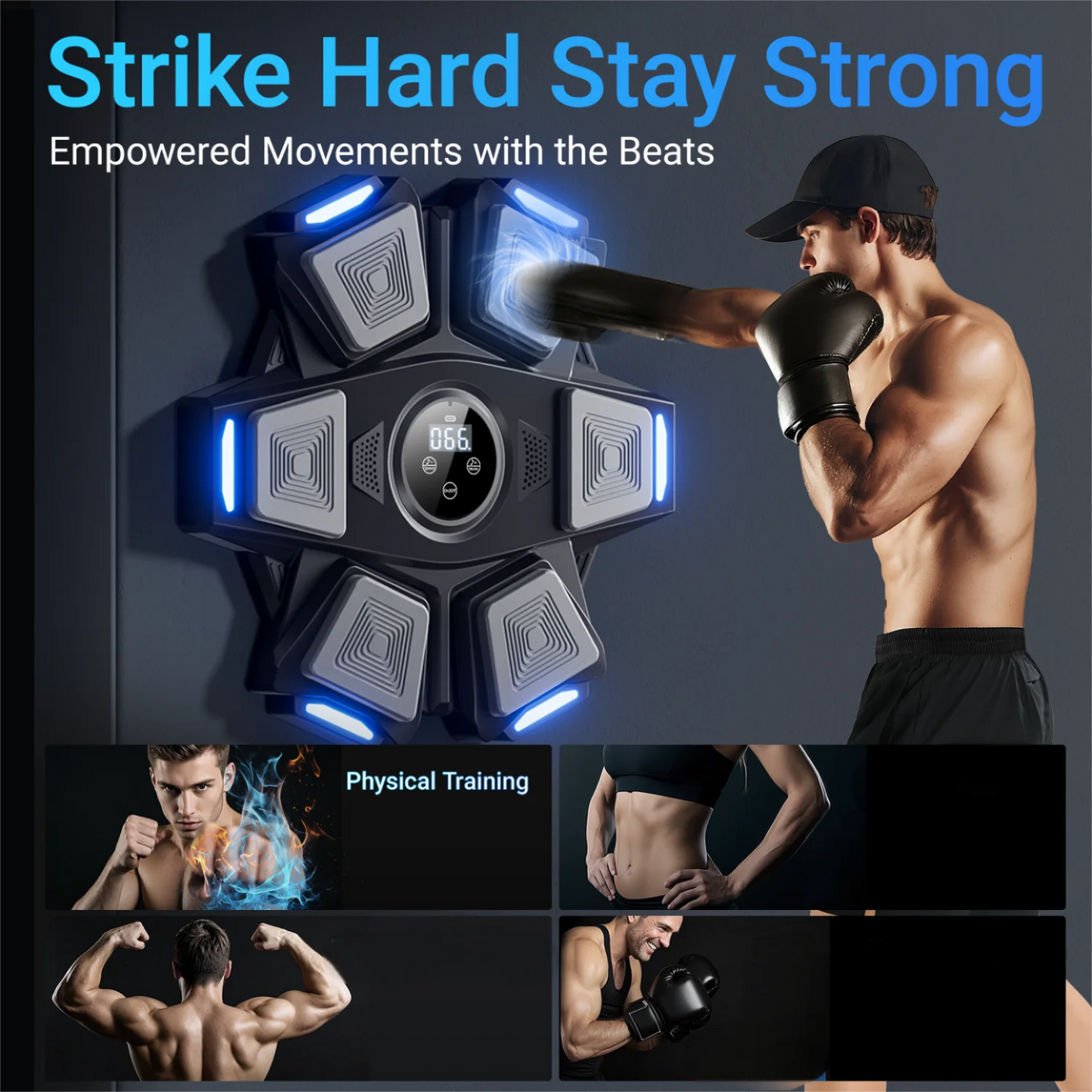 Musical Boxing Machine for Adults and Children with Smart Touch Screen Speed and Mode Adjustment
