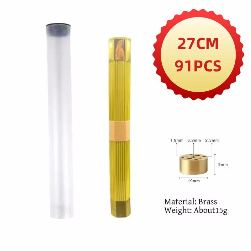 Natural Blessing Ceremony Incense Sticks for Health Love and Wealth with Incense Holder 91pcs Natural Sandalwood