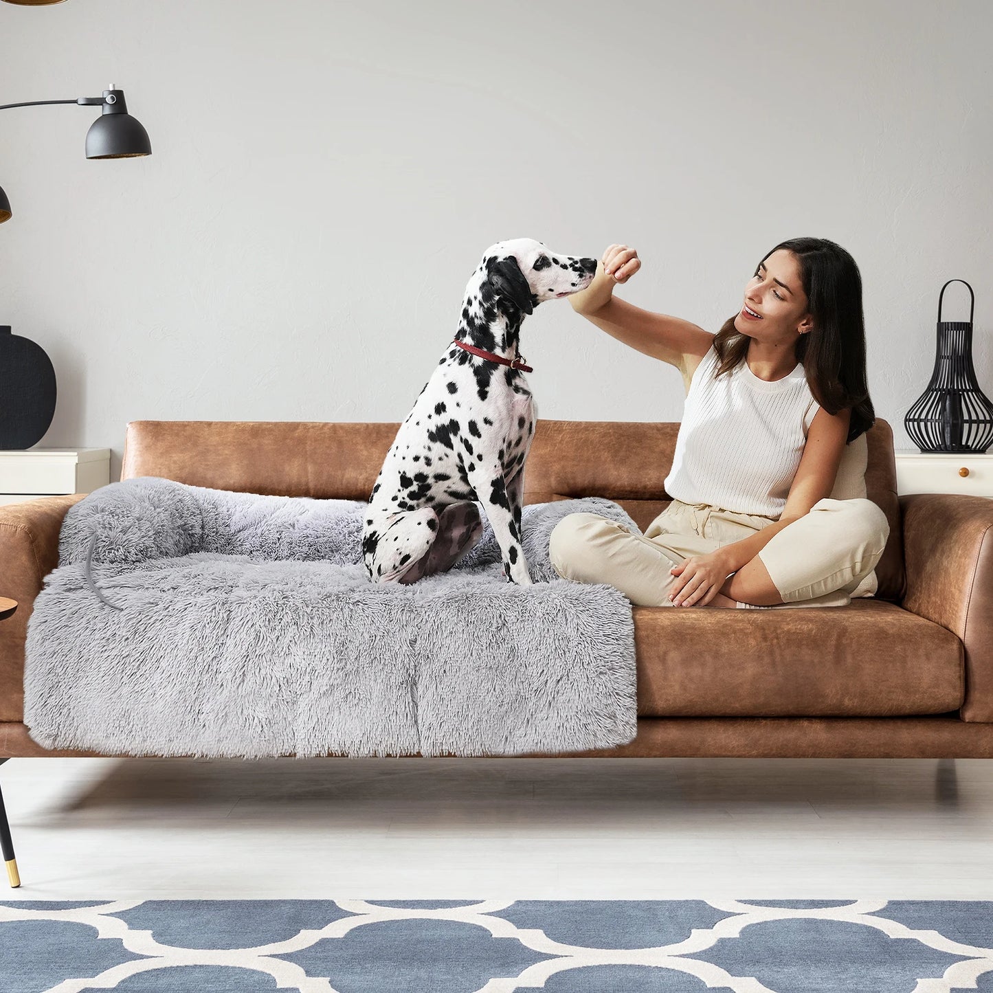Pet Dog Bed Couch Sofa for Large Dogs Washable Cushion Blanket in Three Colors