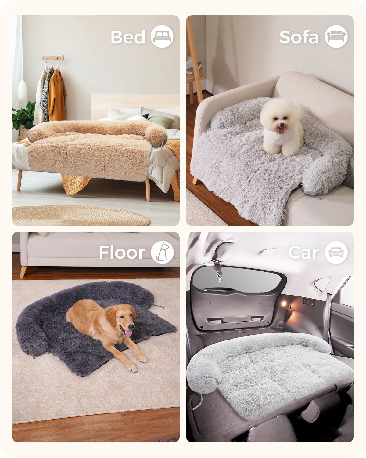 Pet Dog Bed Couch Sofa for Large Dogs Washable Cushion Blanket in Three Colors