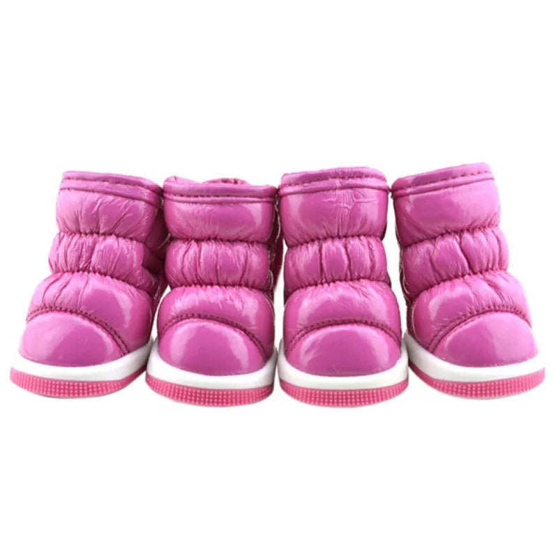 4 Pcs Set Pet Dog Winter Rain Shoes Waterproof Dogs Snow Boots Puppy Slip Shoes for Small Medium Dogs Yorkie Footwear