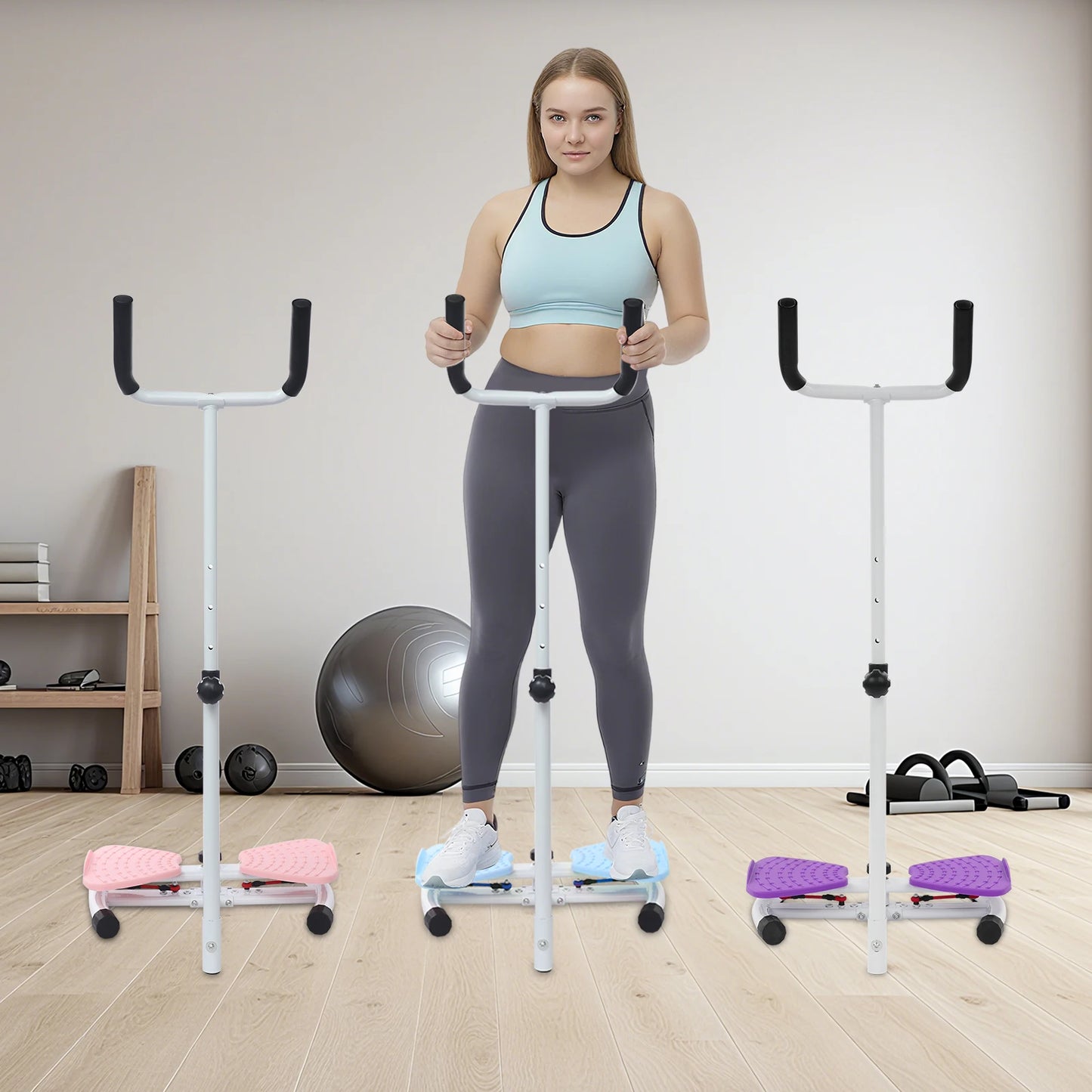 Waist Twisting Fitness Tool Waist Twister Board Ab Twist Board Home Gym Exercise Twist Board with Handrail