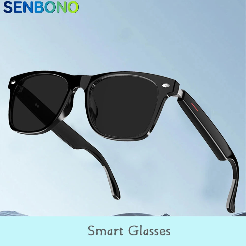 Senbono New Smart Wireless Bluetooth Glasses Music Listening Phone Answering Fashion Anti Blue Light Glasses