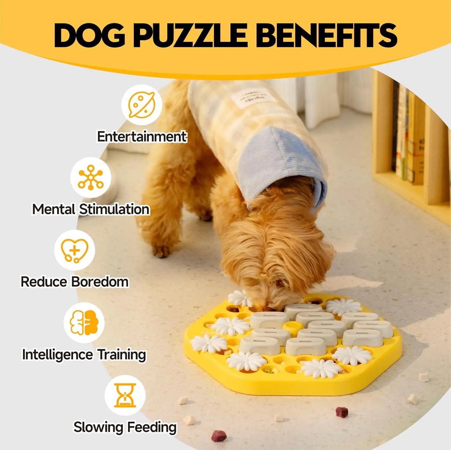 MewooFun Dog Puzzle Toys Slow Feeder Interactive Game Level 3 Chew Toys for Dogs and Cats