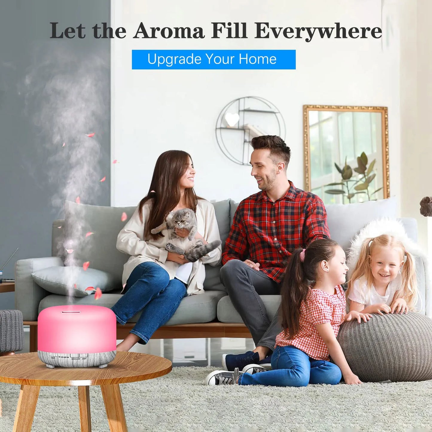 500ML Aromatherapy Oil Diffuser Auto Shut Off Essential Oil Aroma Diffuser Humidifier for Home Office