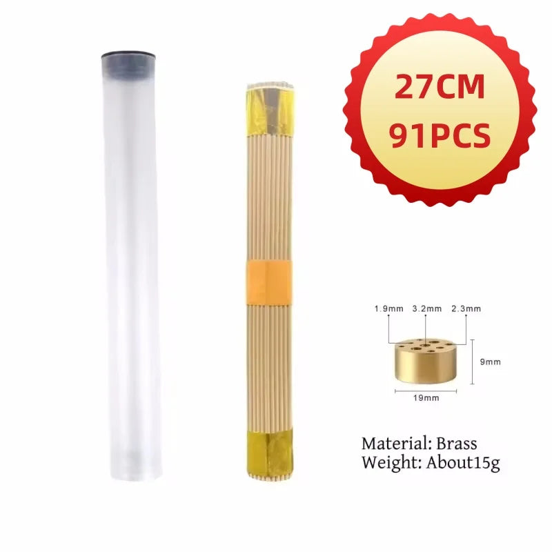 Natural Blessing Ceremony Incense Sticks for Health Love and Wealth with Incense Holder 91pcs Natural Sandalwood