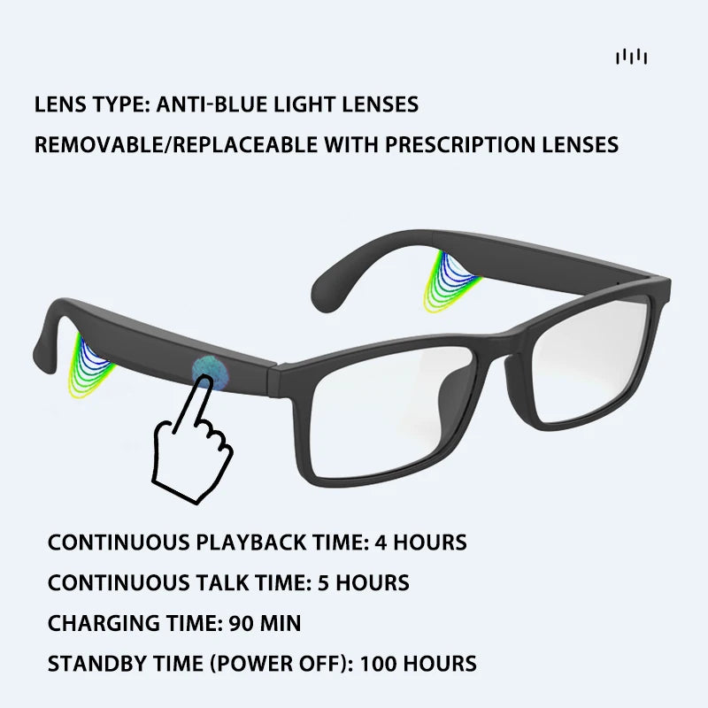 New Smart Glasses Wireless Bluetooth Hands Free Talking Music Headset Fashion Sunglasses Eyeglasses