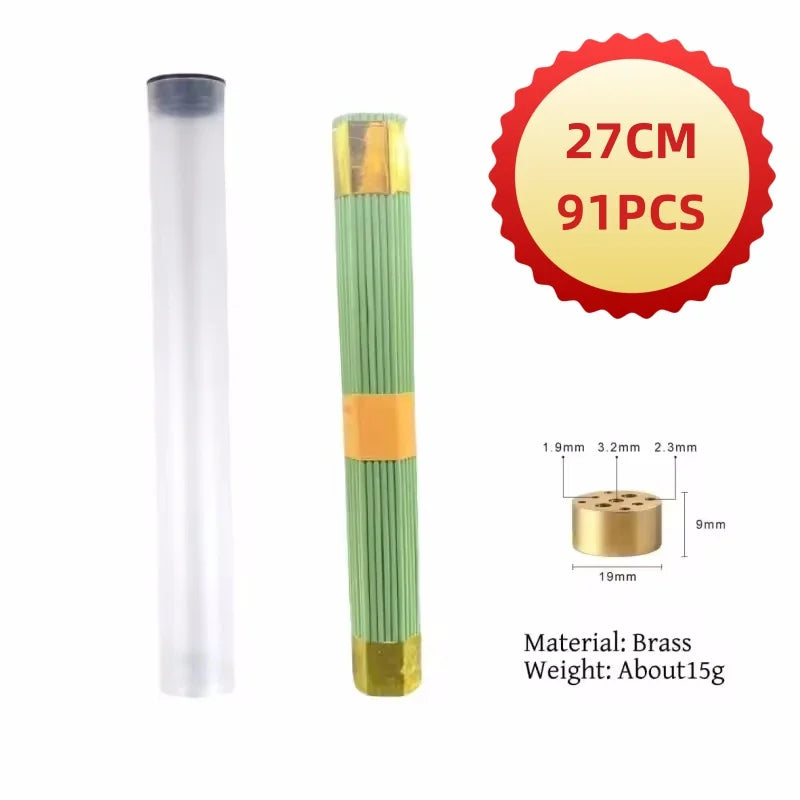 Natural Blessing Ceremony Incense Sticks for Health Love and Wealth with Incense Holder 91pcs Natural Sandalwood