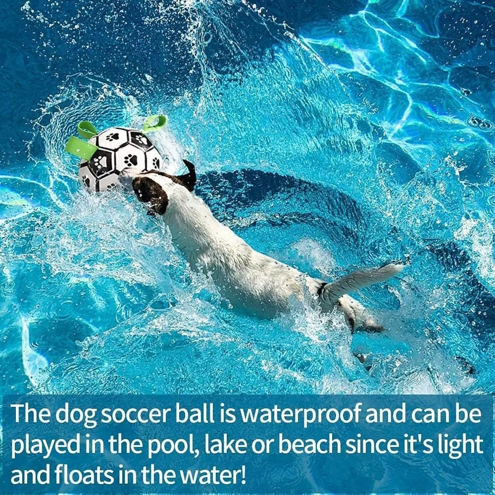 Durable Soccer Pet Toy With Straps For Dogs Chewing Training Playing Teeth Cleaning Interactive Retrieval