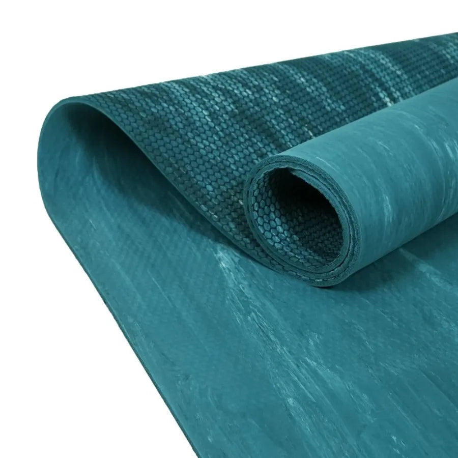 4mm rubber yoga mat with non-slip patterned surface designed to accommodate high intensity workouts