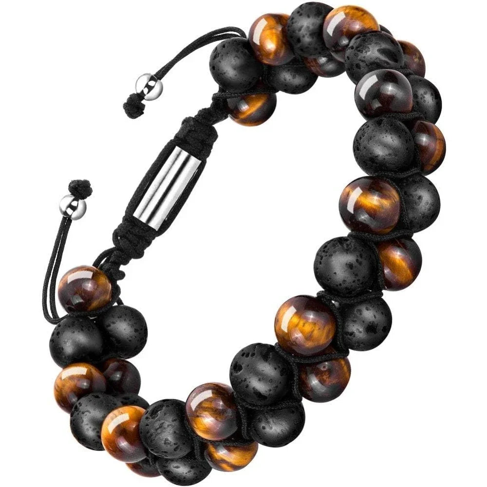 Bead Chakra Bracelets for Men and Women Double Layered Healing Yoga Crystals Beaded Bracelet Natural Stone Mens Bracelet