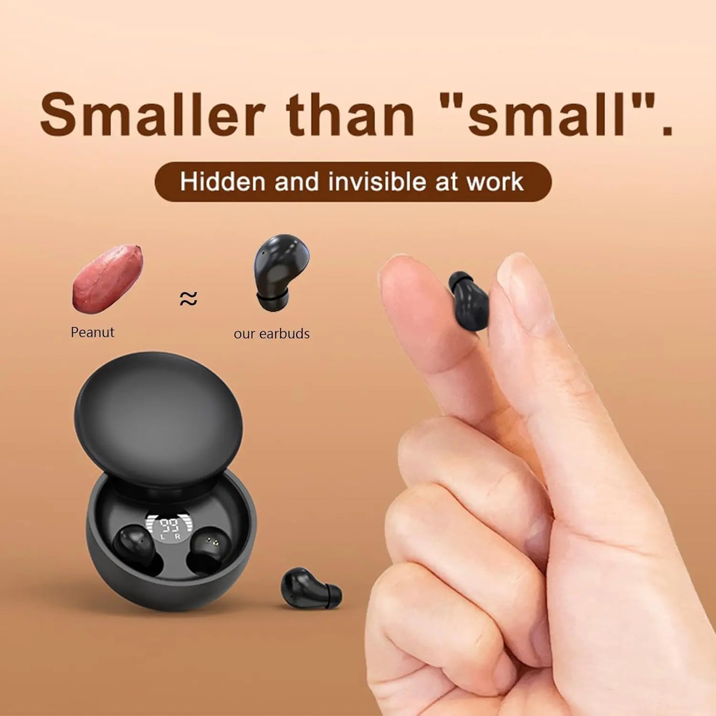 Invisible Earbuds Small Mini Wireless Bluetooth Earpiece Discreet Earphone Sleep Earplugs HD Call Headsets for Music and Work
