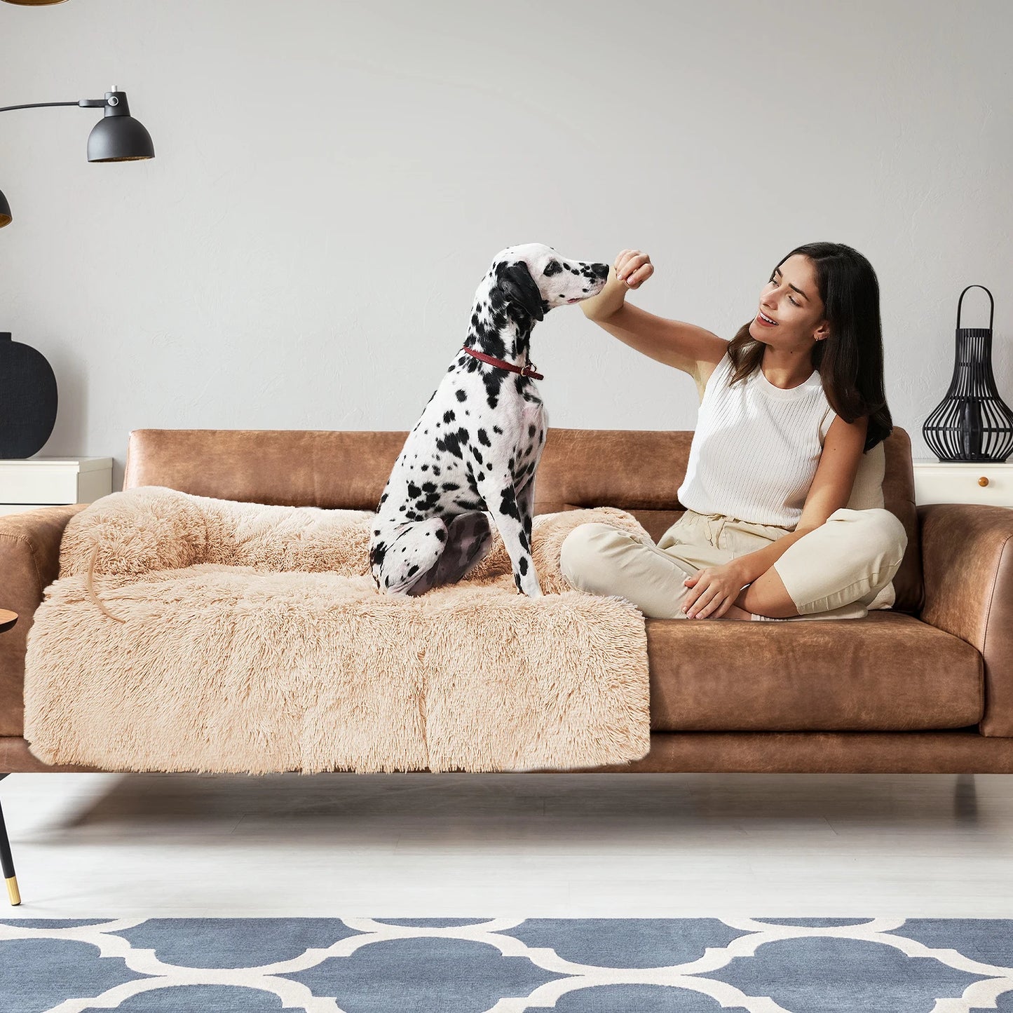 Pet Dog Bed Couch Sofa for Large Dogs Washable Cushion Blanket in Three Colors