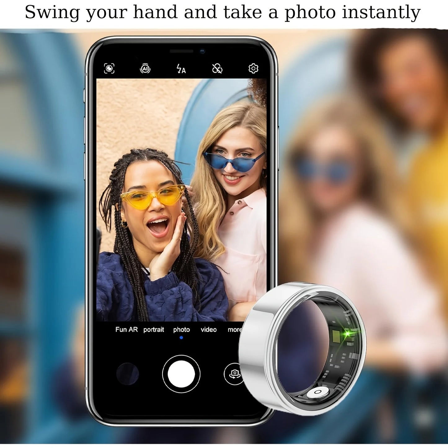 Smart Ring with Sleep Tracking and Motion Monitoring Compatible with iPhone and Android Perfect Gift for Men and Women