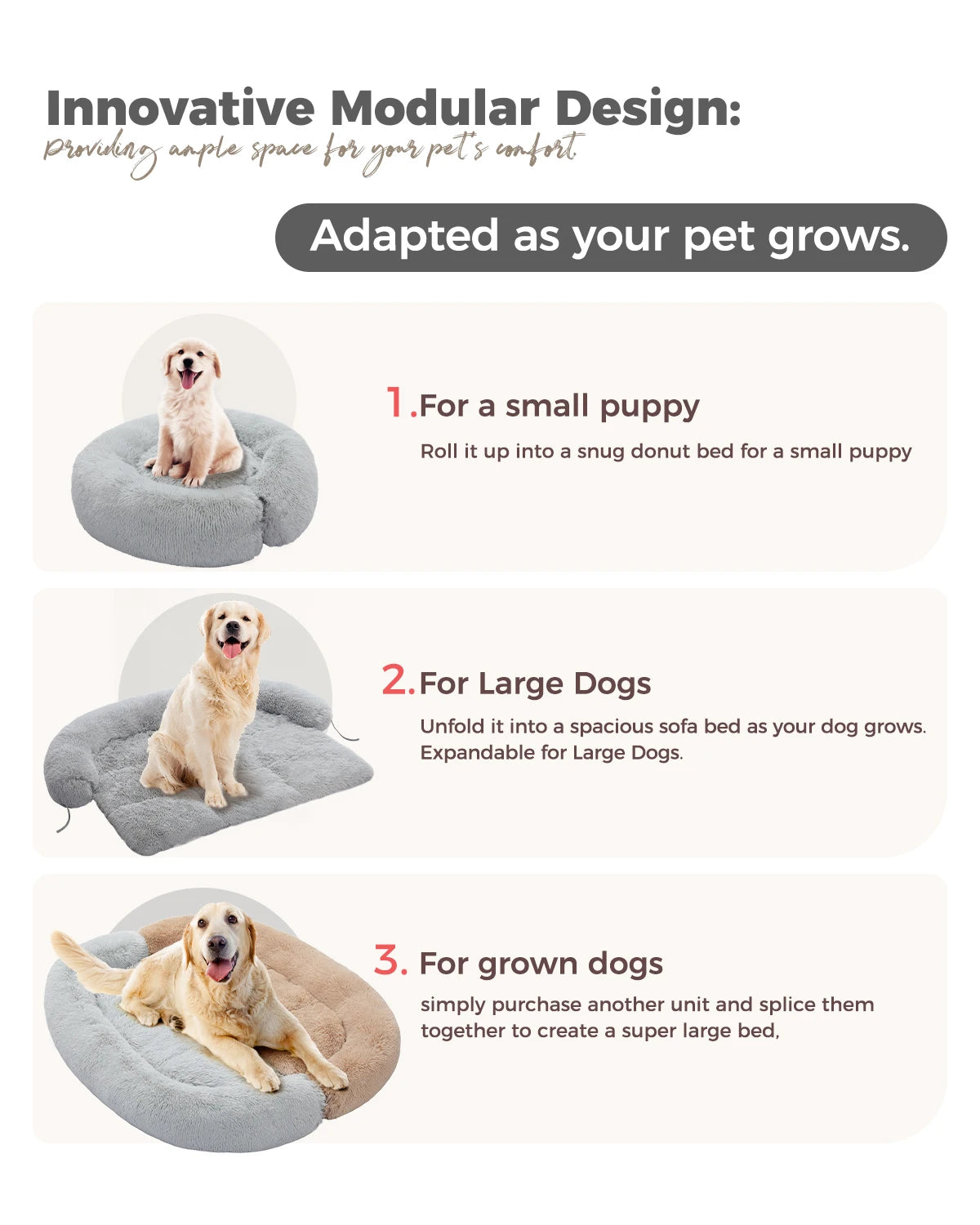 Pet Dog Bed Couch Sofa for Large Dogs Washable Cushion Blanket in Three Colors