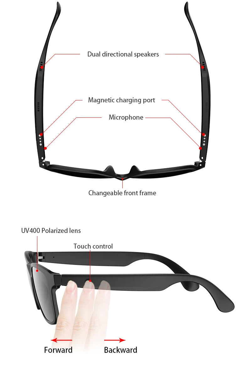 New Smart Glasses Wireless Bluetooth Hands Free Talking Music Headset Fashion Sunglasses Eyeglasses