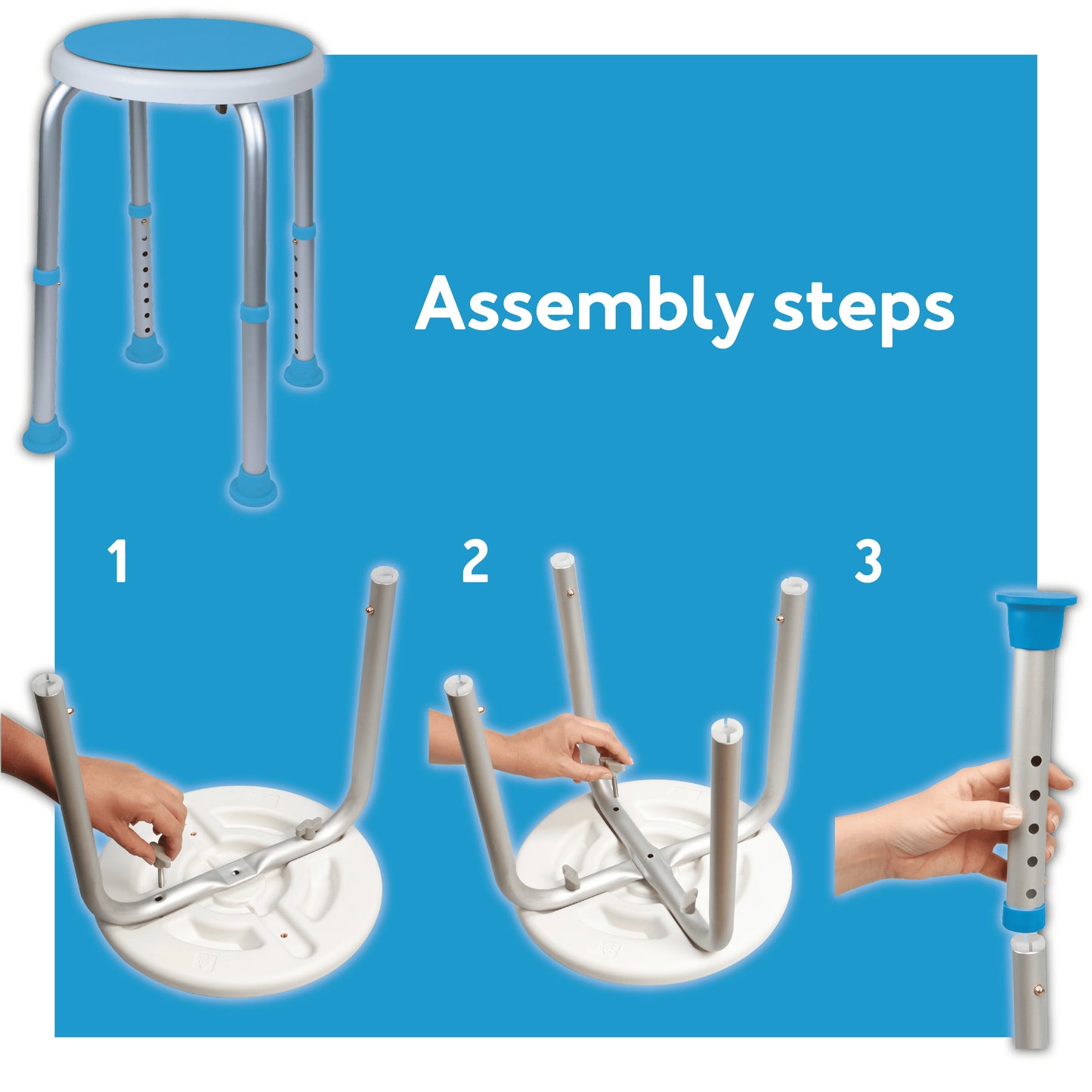 Padded Swivel Shower Stool, 300 lb Capacity Non-Slip Safety Design, Specifically for Seniors & Limited Mobility